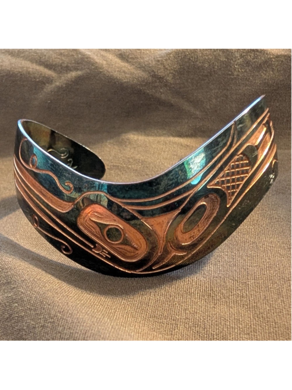 Harold Alfred Kwakwaka'wakw 'Namgis Signed Copper Cuff Bracelet First Nations